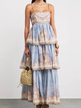 Zimmerman Sunlit Layered Super-Long Strapless Dress